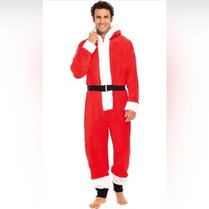 Alexander Del Rossa Men’s Santa Onesie zippered